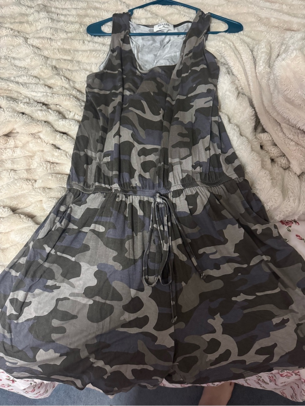 Zenana Outfitters Sleeveless Camo Romper in Gray and Olive